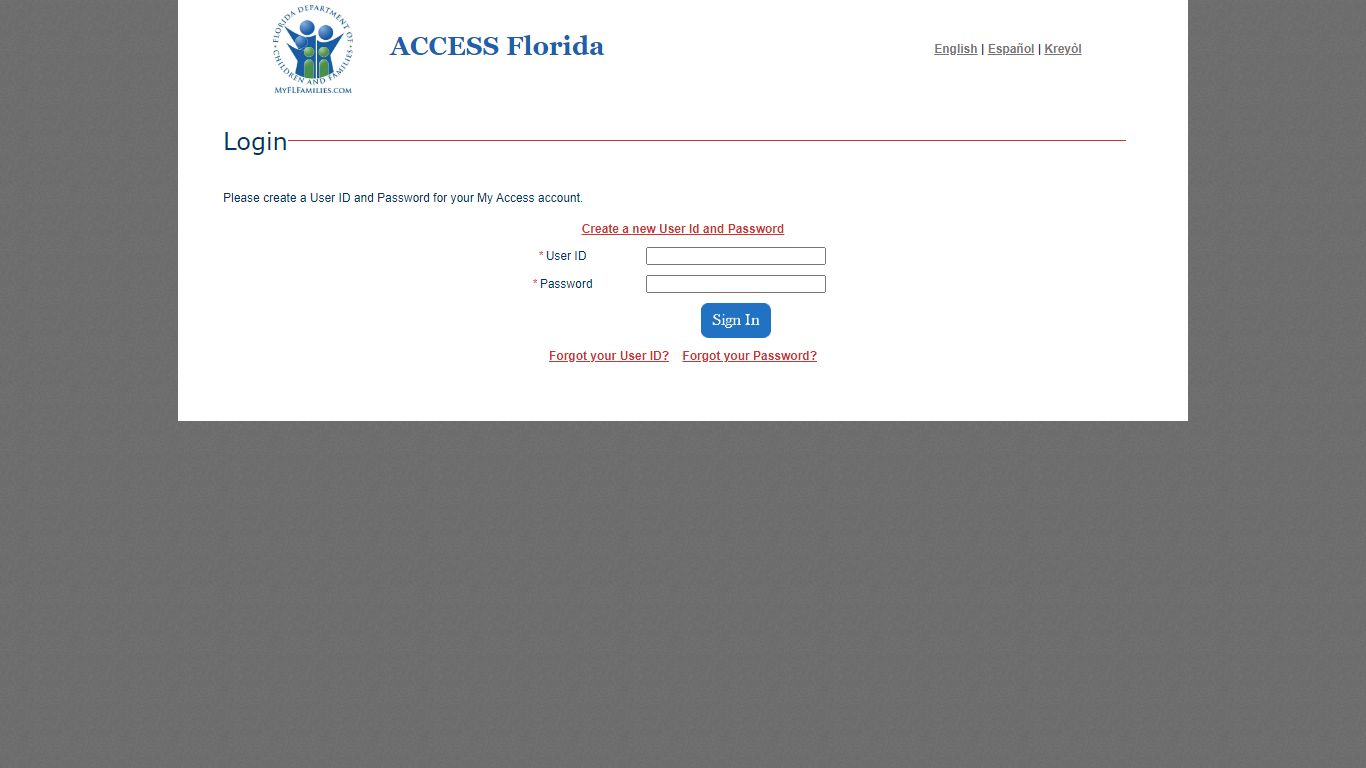 Login - dcf-access.dcf.state.fl.us